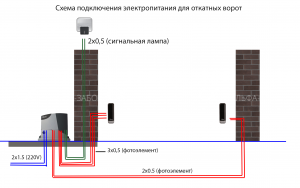 shema podklyucheniya pitaniya dlya otkatnyh vorot 300x188 - схема подключения питания для откатных ворот
